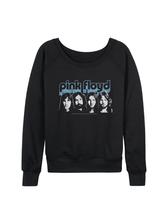 - Pink Floyd Retro Band Women's Lightweight French Terry Wide Neck Long Sleeve Graphic Shirt