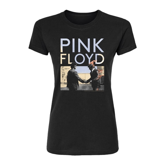 Pink Floyd - Pink Floyd Wywh Handshake Fire - Juniors Fitted Short Sleeve Graphic T-Shirt
