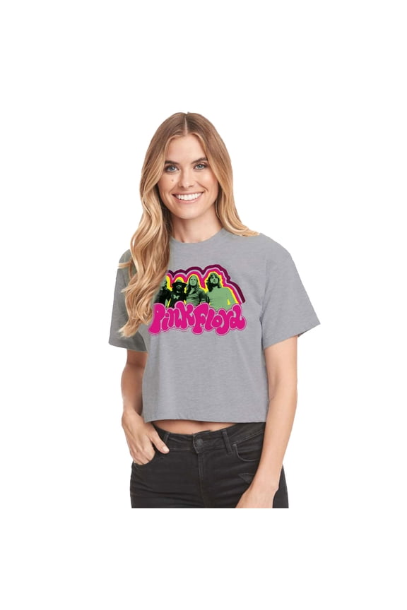 - Poster - Juniors Cropped Cotton Blend T-Shirt