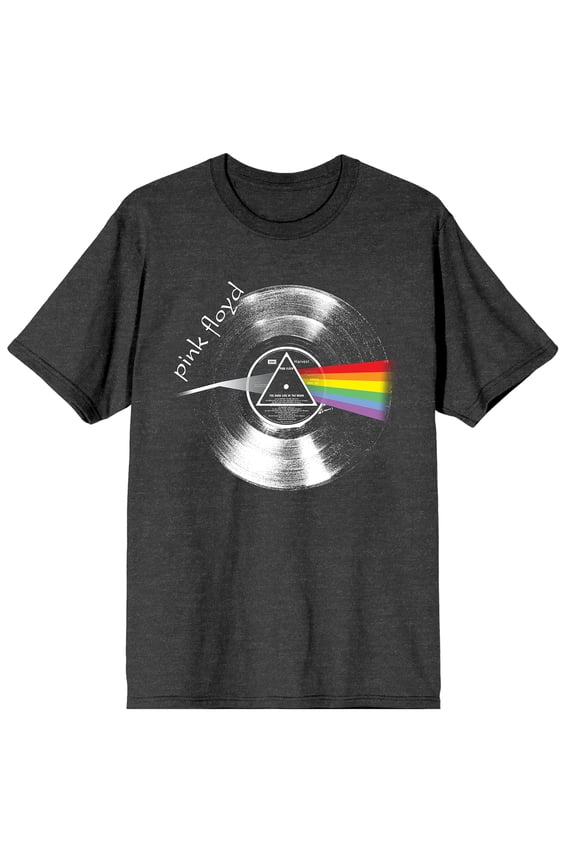 Pink Floyd Prism Record Crew Neck Short Sleeve Anthra Melange Women's T-shirt-Large