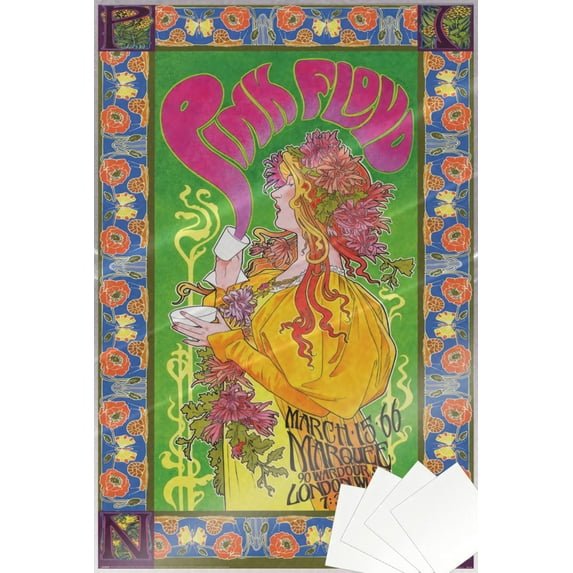 Pink Floyd - Psychadelic Music Poster (The Marquee, London 1966) (Size: 24" x 36") (Laminated Poster & Poster Strips)