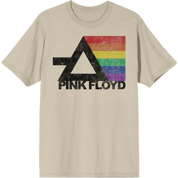 Pink Floyd Rainbow Prism Men's Natural T-shirt-XL