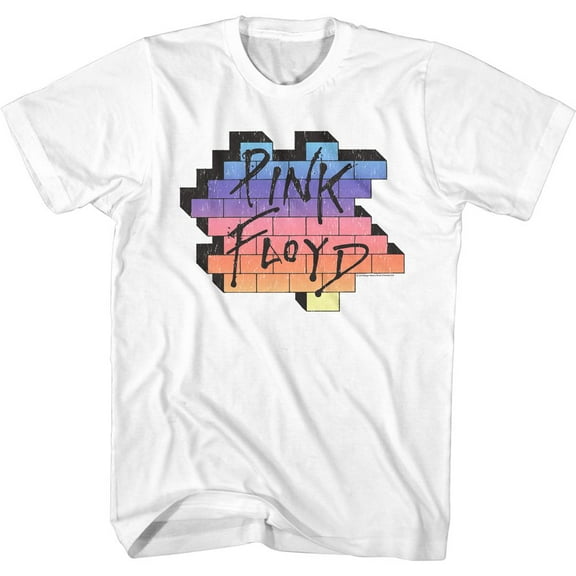 Pink Floyd Rainbow Wall White Adult T-Shirt
