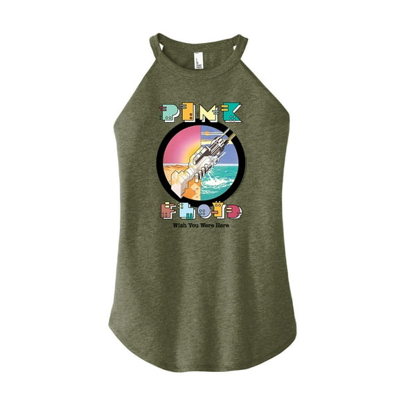 Pink Floyd - Robot Handshake - Juniors High Neck Tank Top
