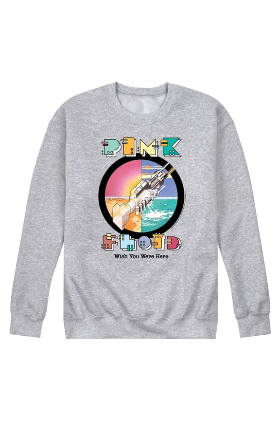 - Robot Handshake - Men's Crew Neck Fleece Pullover