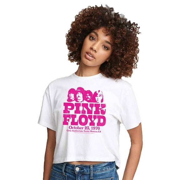 Pink Floyd - Santa Monica Civic - Juniors Cropped Cotton Blend T-Shirt