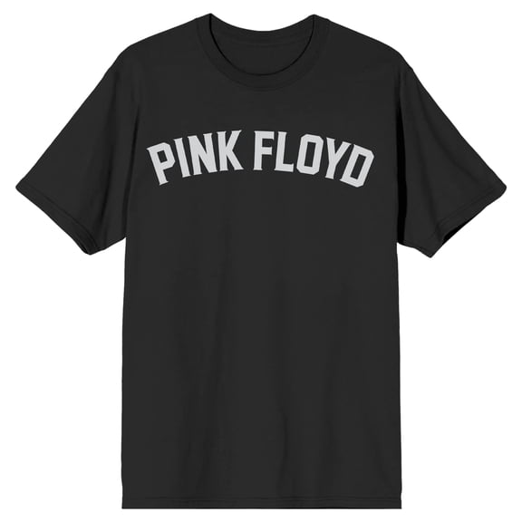 Pink Floyd Simple Text Men's Black T-shirt-Large