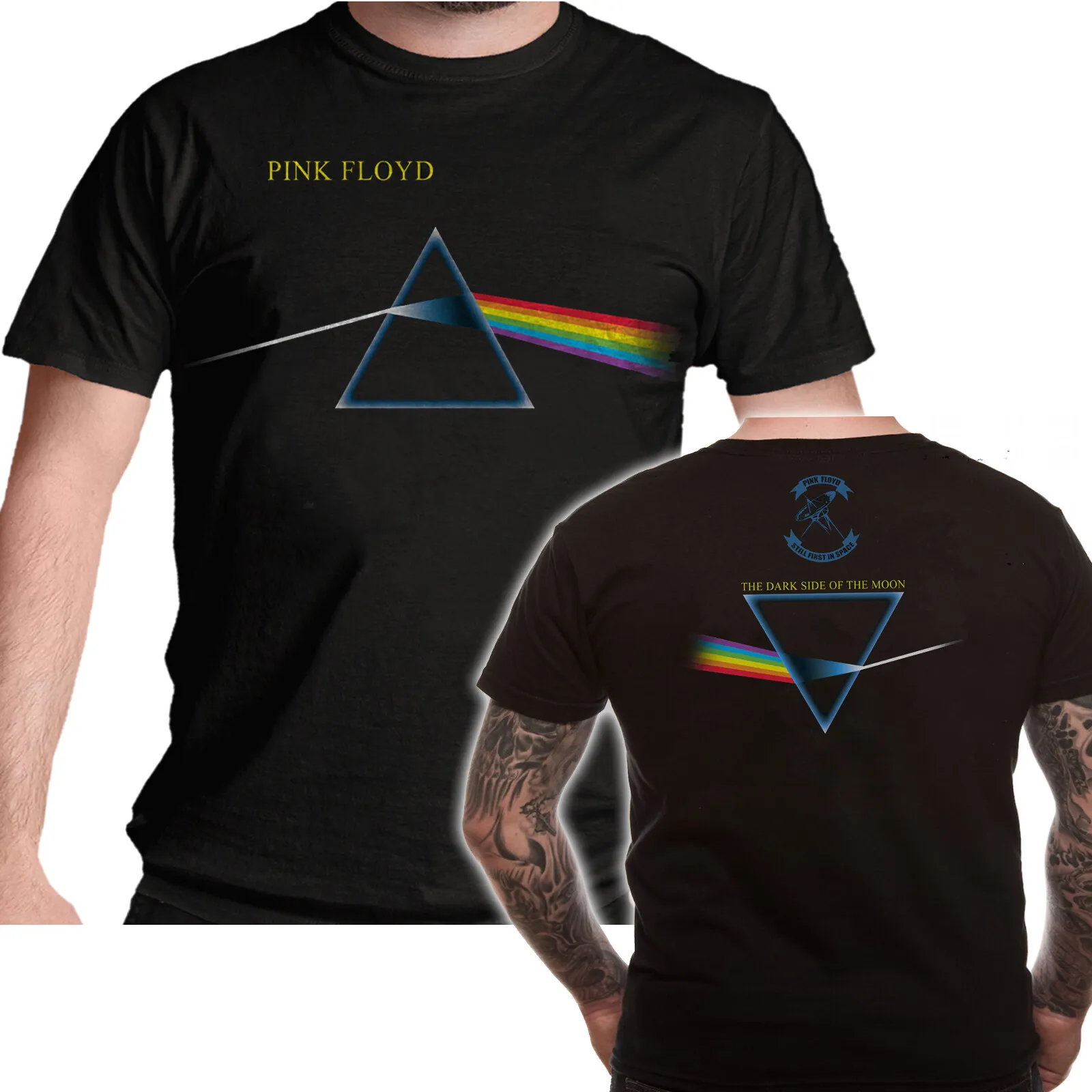 T-shirt Officiel Pink Floyd Dark Side Of The Moon - Coton - Design Album Iconique - Taille Homme Noir