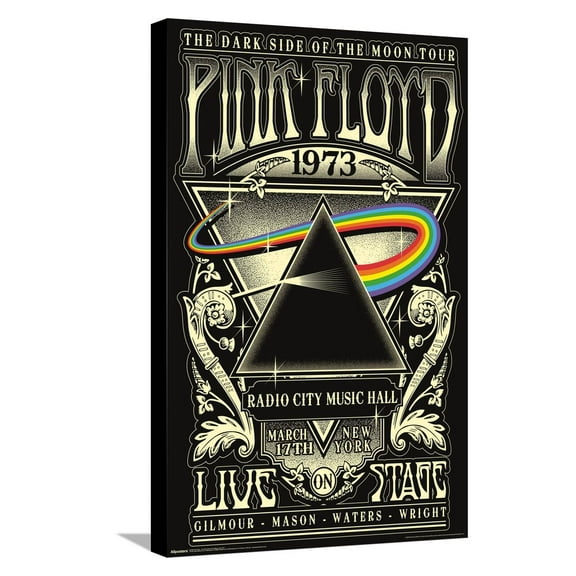 Pink Floyd - The Dark Side Of The Moon Tour 1973 Canvas Wall Poster, 14.725" x 22.375"