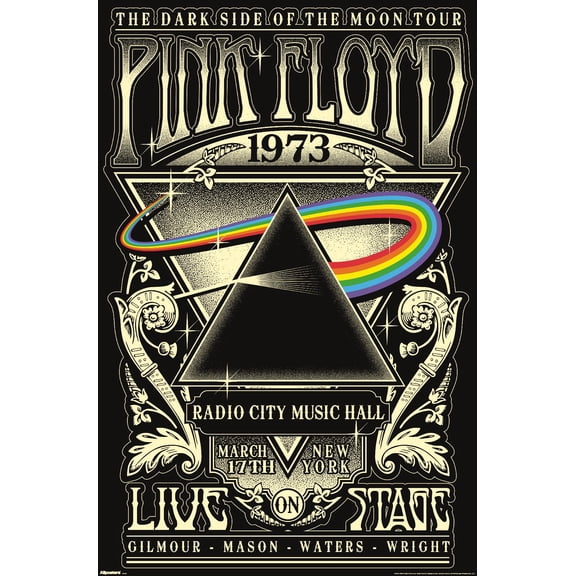 Pink Floyd - The Dark Side Of The Moon Tour 1973 Wall Poster, 14.725" x 22.375"