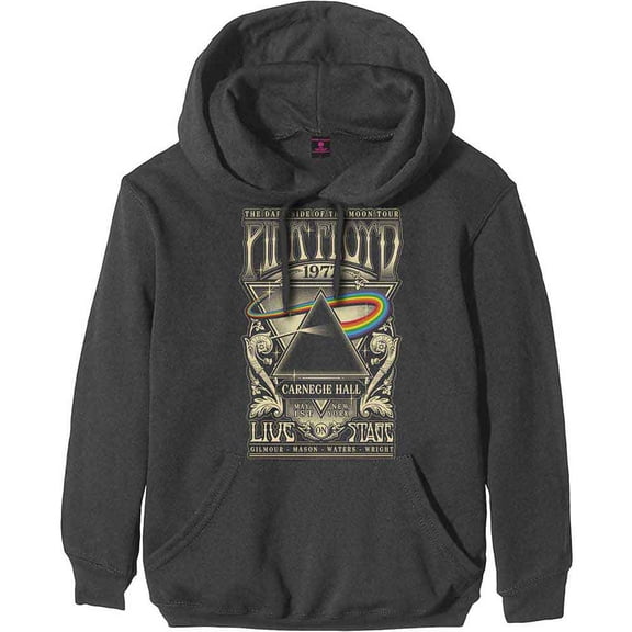 Pink Floyd Unisex Pullover Hoodie: Carnegie Hall Poster (X-Small)