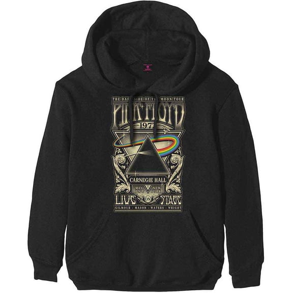 Pink Floyd Unisex Pullover Hoodie Sweatshirt Carnegie Hall Poster (Large)