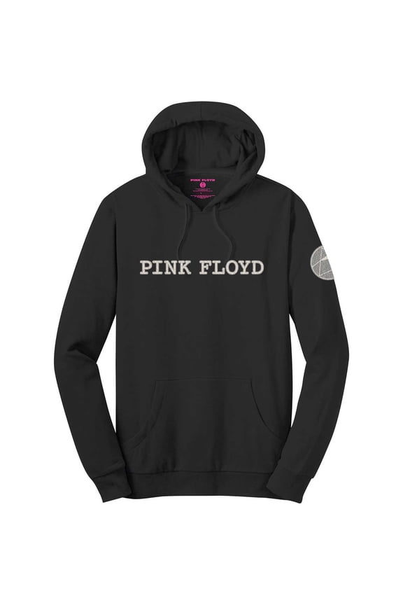 Pink Floyd Unisex Pullover Hoodie Sweatshirt Logo & Prism (Applique Motifs) (Small)