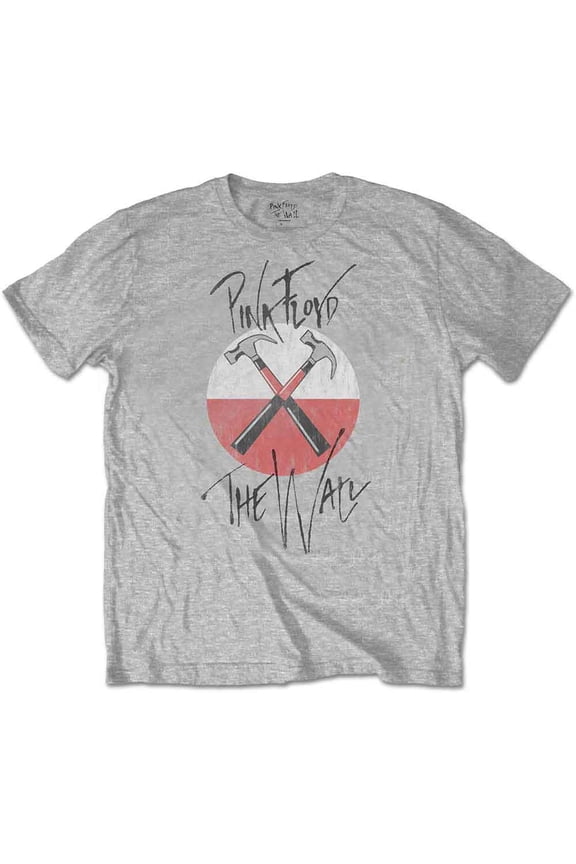 Pink Floyd Unisex T-Shirt The Wall Faded Hammers Logo (Medium)
