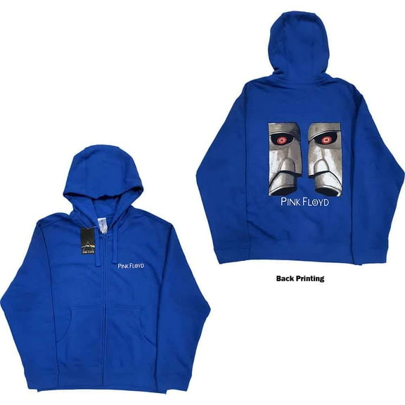 Pink Floyd Unisex Zipped Hoodie Sweatshirt Metal Heads Close Up (Back Print) (Small)