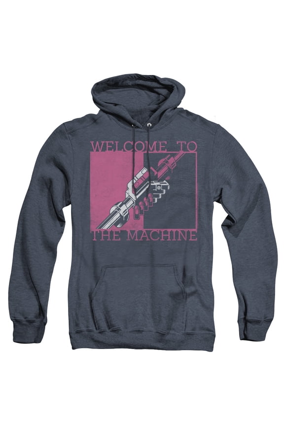 Pink Floyd Welcome To The Machine Adult Heather Hoodie Sweatshirt Navy