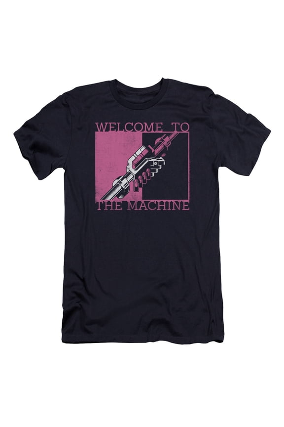 Pink Floyd Welcome To The Machine Premium Adult 30/1 T-Shirt Navy