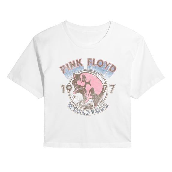 Pink Floyd - World Tour 77 - Juniors Cropped Graphic T-Shirt