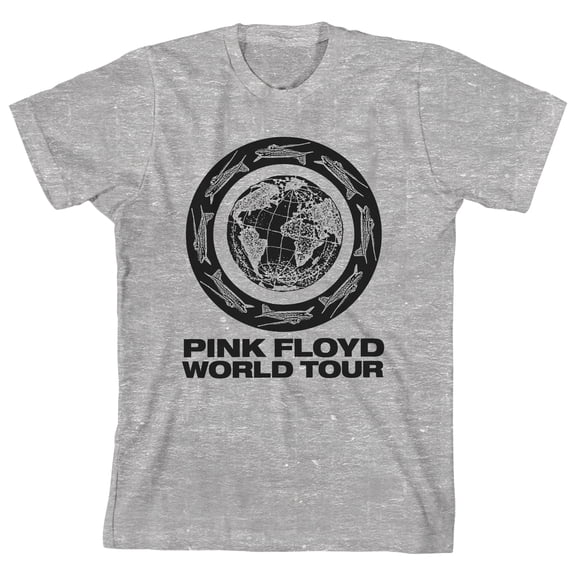 Pink Floyd World Tour Earth & Planes Crew Neck Short Sleeve Athletic Heather Boy's T-shirt
-Medium