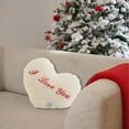 thumbnail image 1 of Pink Fluffy Heart Pillow,Heart Shaped Glowing 'I Love You' Pillow,Plush Faux Fur and Sherpa Soft Throw Cushion Valentines Day Decor for Mothers Day,Anniversaries,Love Heart Shaped Throw Pillow, 1 of 9