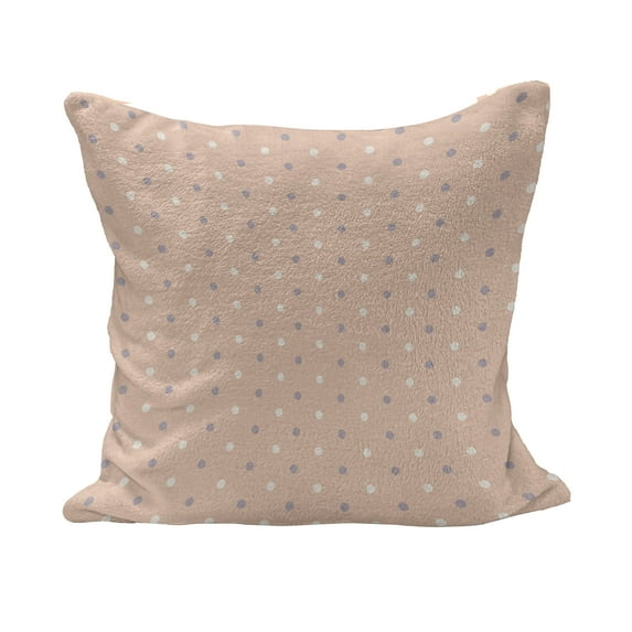Pink Fluffy Throw Pillow Cushion Cover, Romantic Vintage Classic in 50s 60s Style Image with Dots Pattern Print, Rectangle Accent Pillow Case, 36" x 16", Salmon Lilac and White, by Ambesonne