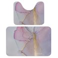 thumbnail image 1 of Pink Fluid Texture Bathroom Rugs Set 2 Pieces, Bathroom Set - Quick Drying Bath Mat And U-Shaped Toilet Rug, Water Absorbent Bath Carpet For Bedroom Floor Living Room, Machine Washable, 1 of 6