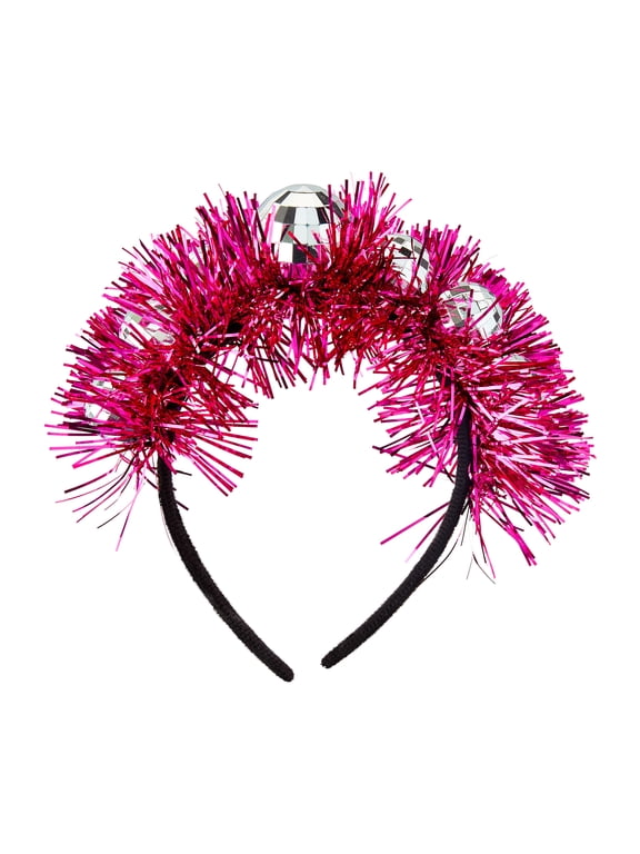 Disco Ball Headband, Pink Foil