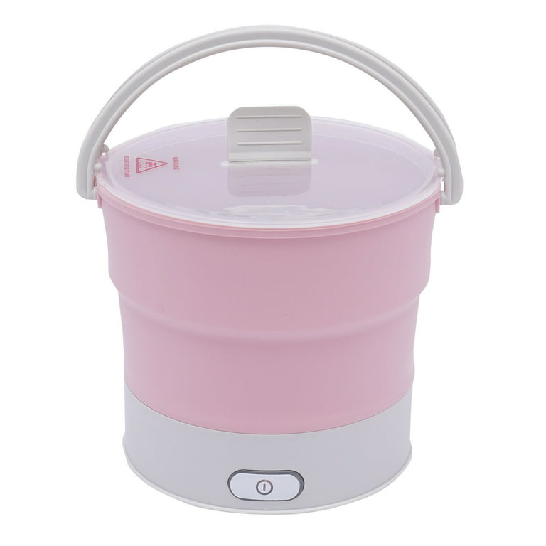 Pink Foldable Mini Electric Travel Cooker - Hot Pot Food Boiling