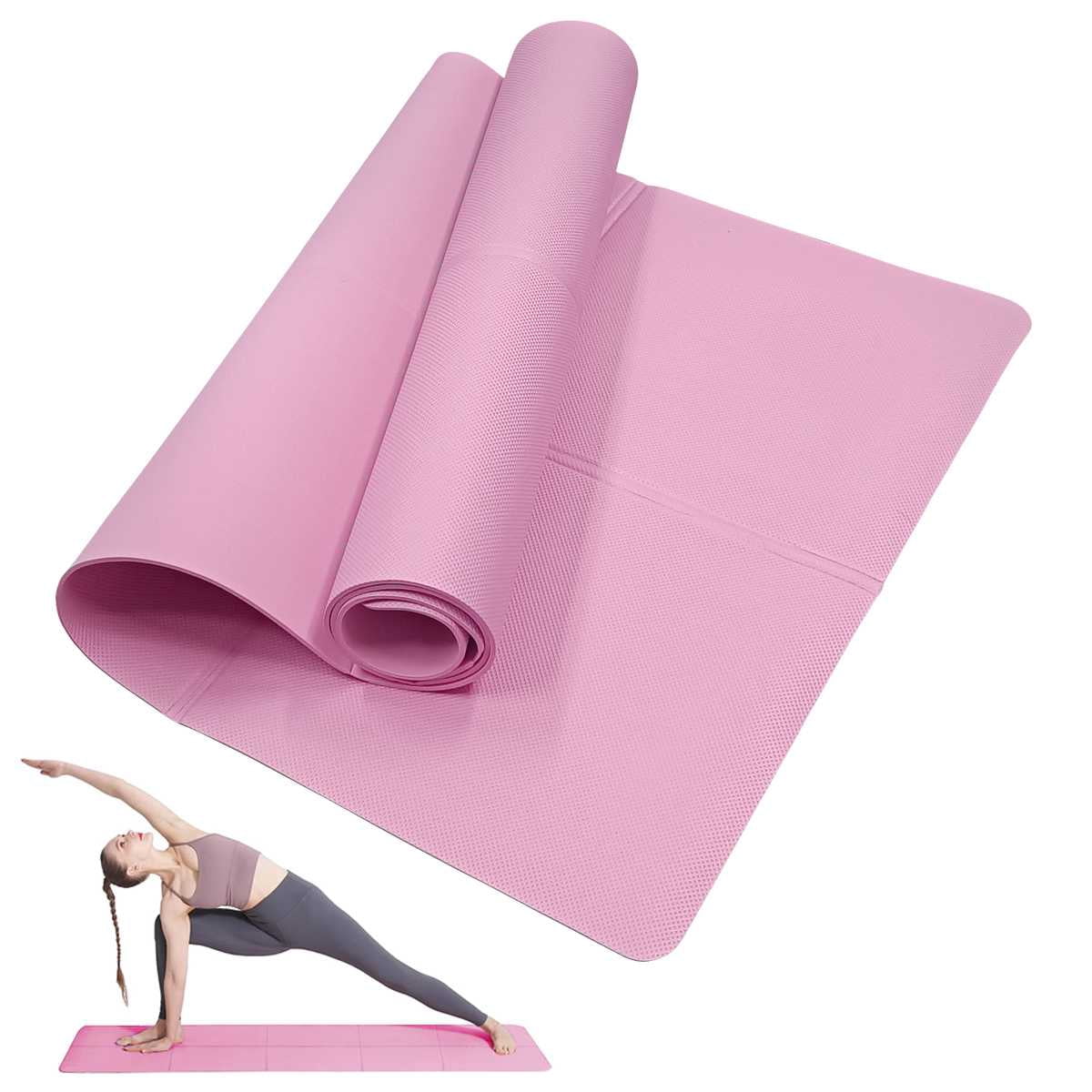 Pink Foldable Yoga Mat Eco Friendly EVA Folding Travel Fitness Exercise Mat 3/4/6mm Thicknesses for Yoga Pilates Workouts