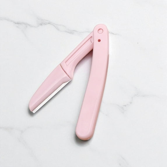 1 Pcs Pink Folding Eyebrow Trimmer Beginner Friendly Eyebrow Shaving Knife