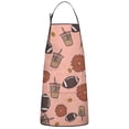 thumbnail image 1 of Pink Football and Drinks Pattern Apron-Garden Aprons for Women with Pockets-Cotton Linen Waterproof Kitchen Cooking Gardening Aprons Adjustable for Kitchen,Cooking,BBQ and Salon 33x27 Inch, 1 of 2