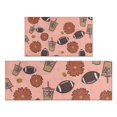 thumbnail image 1 of Pink Football and Drinks Pattern Kitchen Rugs Sets Of 2,Anti Fatigue Kitchen Mat Rugs Non Slip Washable,Decorative Kitchen Floor Mats for Kitchen,Sink,Laundry,17"x30"+17"x47", 1 of 7