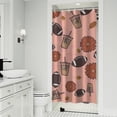 thumbnail image 1 of Pink Football and Drinks Pattern Shower Curtain 36"x72" ,Bathroom Decorative Shower Curtains Set with 12 Hooks,Modern Waterproof Washable Shower Curtain, 1 of 6
