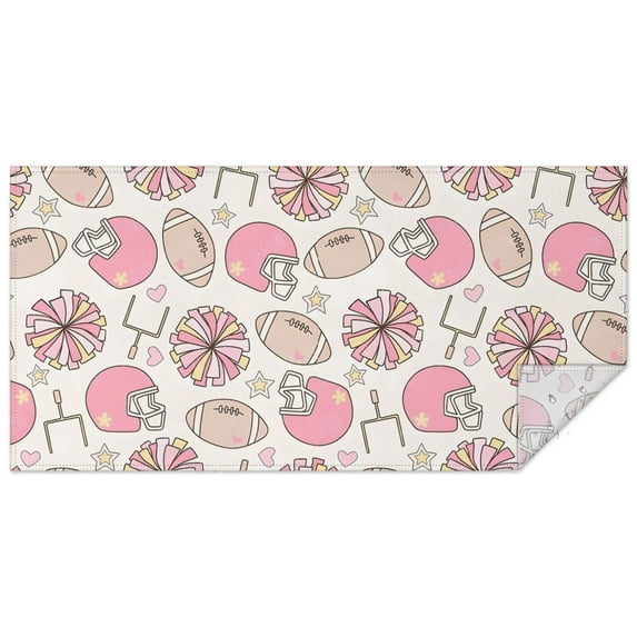 Pink Football Rectangle Tablecloth 60"x120",Waterproof Polyester Rectangle Table Cloth, Wipeable Spillproof Polyester Tablecloth for Dining, Camping, Indoor and Outdoor