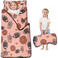 thumbnail image 1 of Pink Football and Drinks Pattern Toddler Nap Mats for Kids Preschool,Sleeping Mat Bag or Kids,Toddler Sleeping Bag,Toddler Nap Mat or Daycare, 1 of 6