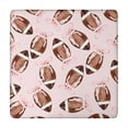thumbnail image 1 of Pink Footballs with Bows Pattern Square Fitted Tablecloth with Elastic Edge,Square Table Cover,Washable Elastic Table Cover for Home Kitchen Party Decor 34"x34", 1 of 6