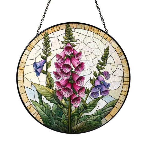 Pink Foxglove Floral Suncatcher, Garden Lover Window Ornament
