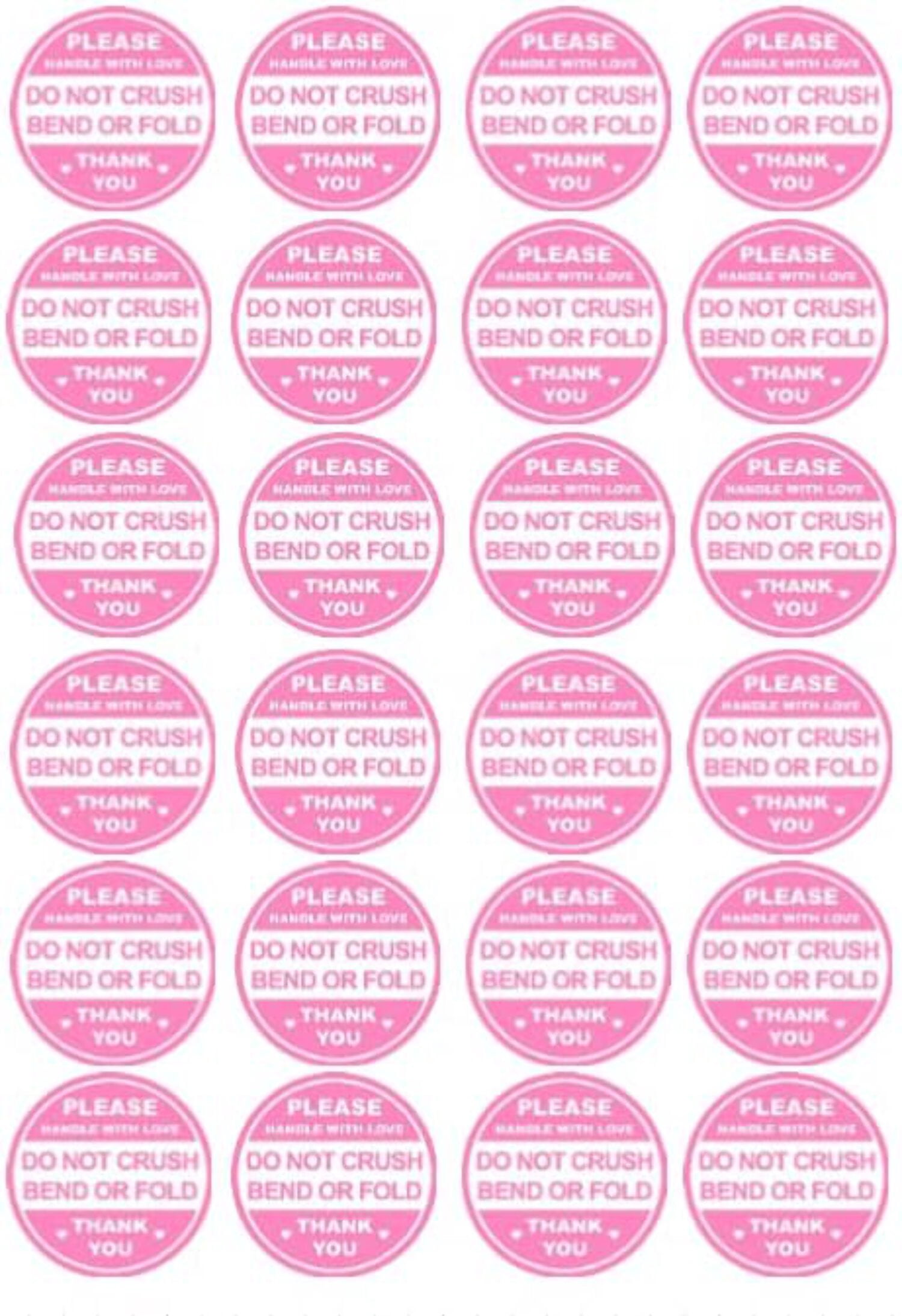 Pink Fragile Sticker Pink Fragile Shipping Labels, 72 Pack, Handle with Love Warning Labels ...