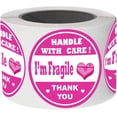 thumbnail image 1 of Pink Fragile Stickers I'm Fragile Box Labels 2 Inch Round Fragile Shipping Stickers 500 Pcs, 1 of 4