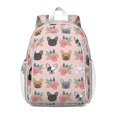 thumbnail image 1 of Pink French Bulldog Flowers Florals Backpack for School,Cute School Bag,Schoolbag with Adjustable Shoulder Straps & Padded Back,15"x11.42"x5.5", 1 of 6