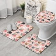 thumbnail image 1 of Pink French Bulldog Flowers Florals Bathroom Rugs Sets 3 Piece,Toilet Cover Set,Absorbent Non Slip Bathroom Mats Sets with U-Shaped Contour Rug Toilet Rug Set, 1 of 5