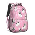 thumbnail image 1 of Pink French Bulldog Love Heart Backpack for School,Cute School Bag,Schoolbag with Adjustable Shoulder Straps & Padded Back,16.9 Inch, 1 of 5