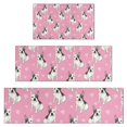 thumbnail image 1 of Pink French Bulldog Love Heart Kitchen Rugs Sets Of 3,Kitchen Runner Rugs Non Skid Washable,Decorative Kitchen Floor Mats for Kitchen,Sink,Laundry,17"x30"+ 17"x47" + 17"x59", 1 of 6