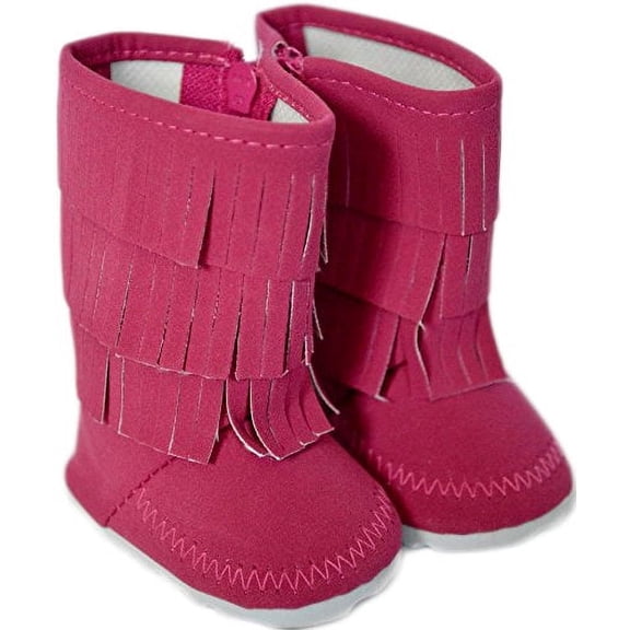 Pink Fringe Boots Fits 18 Inch Dolls