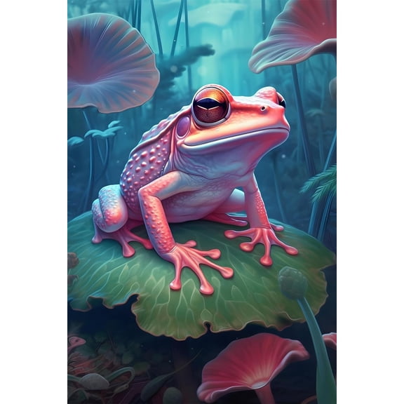 Pink Frog - Animal Theme Printed Canvas Poster - HD Image Printed on Canvas - for Home Living Room Decor - Fine Modern Home Aesthetics Artwork Gift Frameless 20x30inch