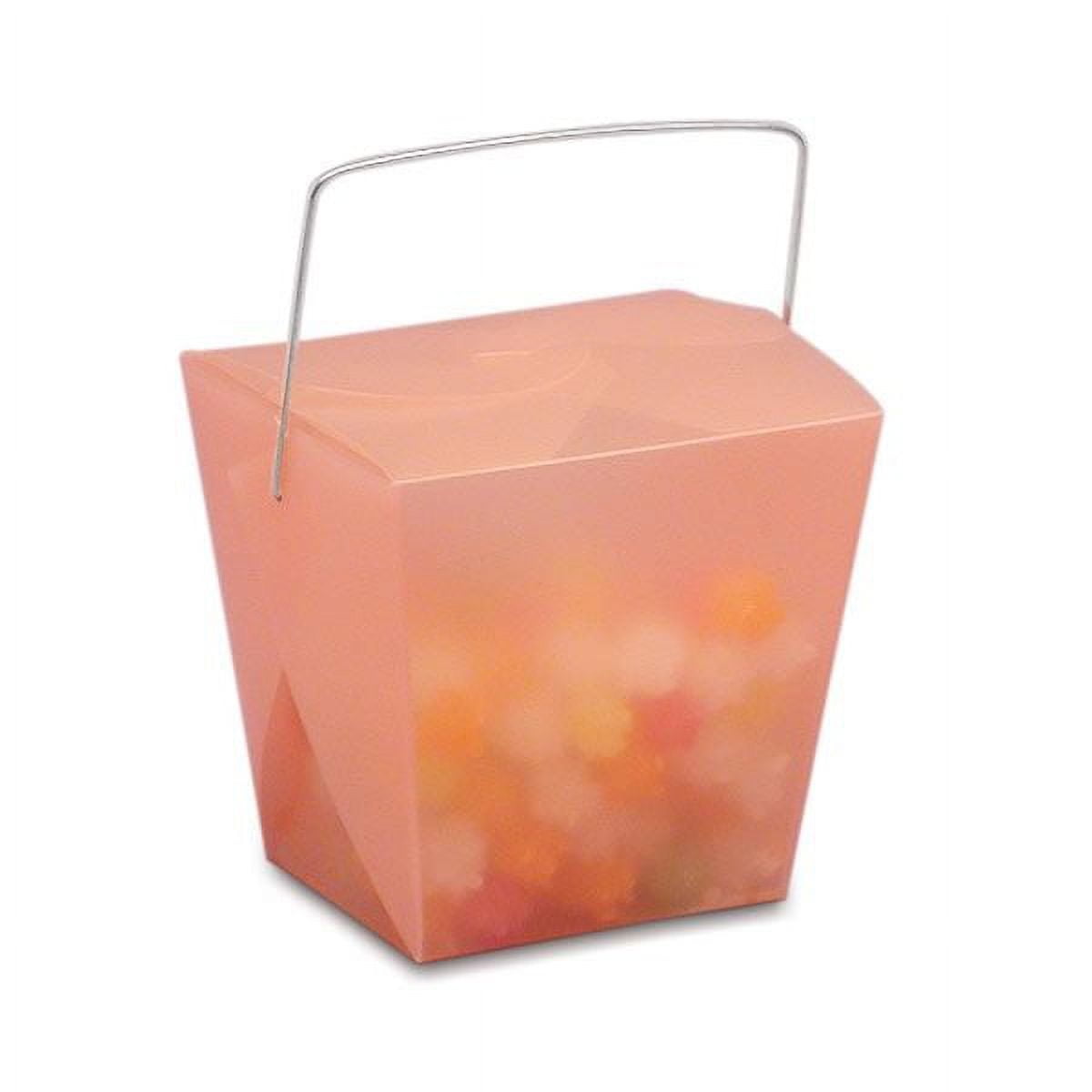 Pink Frosted Plastic Chinese Take Out Boxes 4" X 3 1/2" Quantity 12
