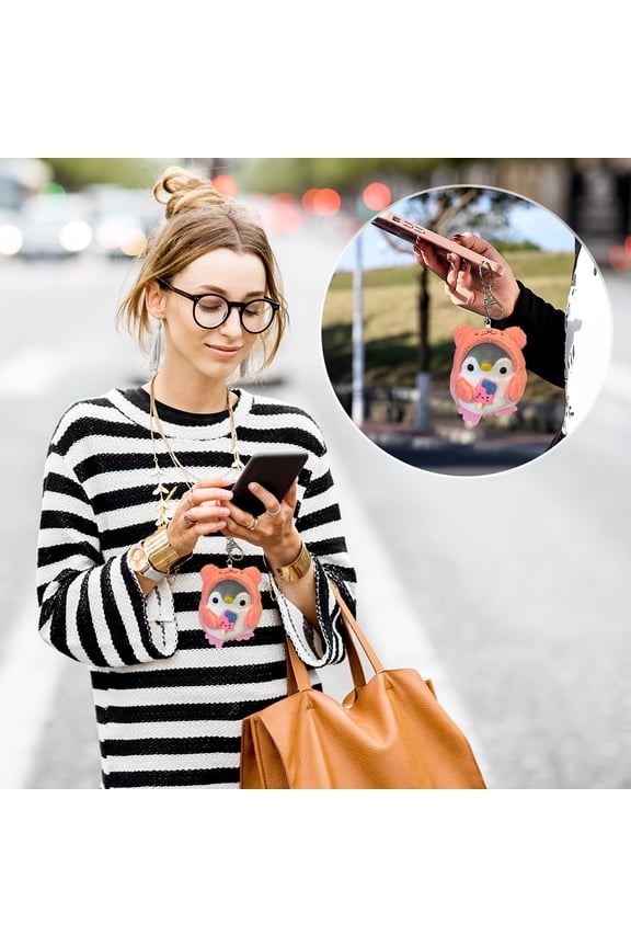 Pink Fruit Lollipop Penguin Plush Keychain Cute Stuffed Animal Pendant Doll Toy