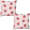 Pink Fruit Pillow Covers, Cute Strawberry Throw Pillow Cases Spring