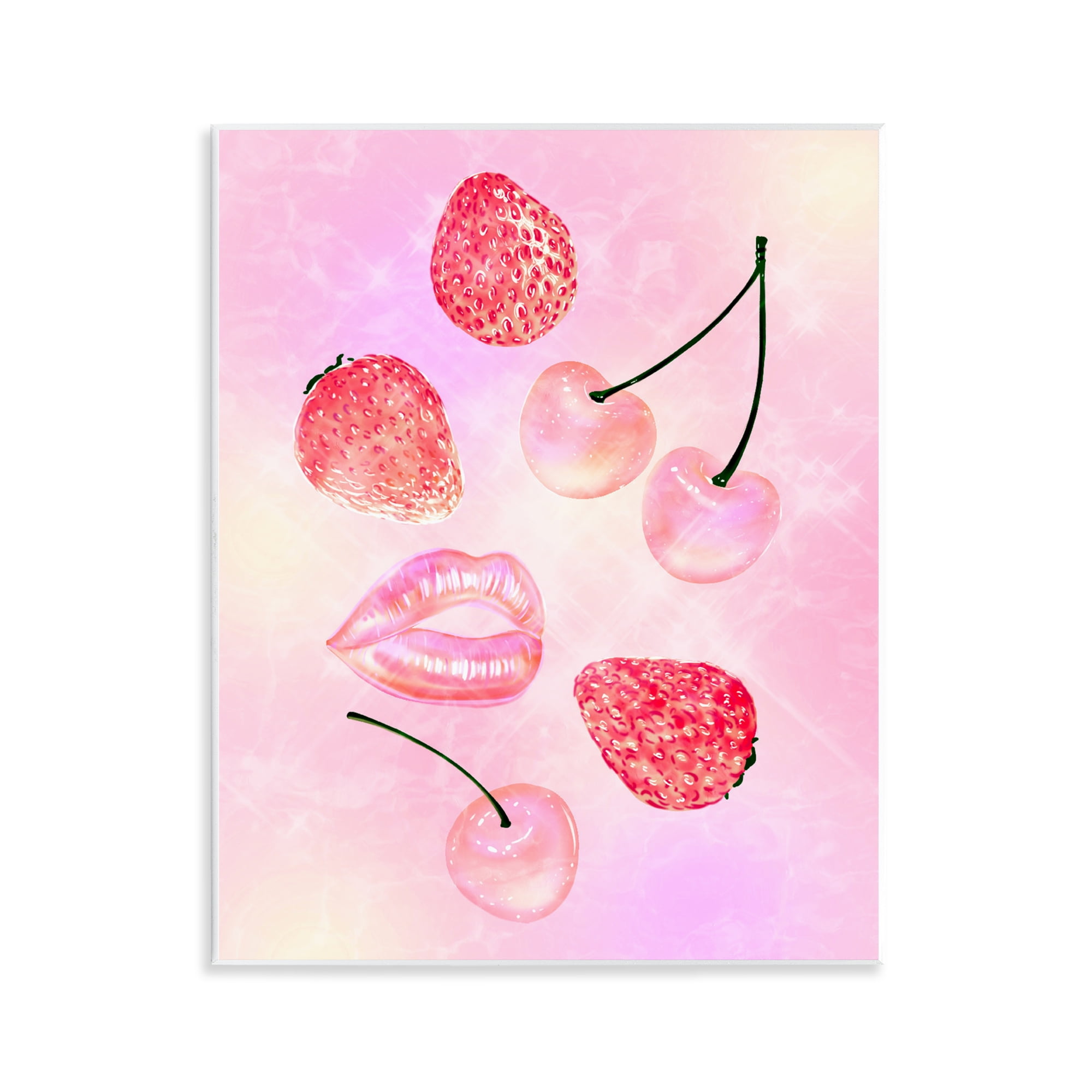 Pink Fruits and Kisses Wall Plaque Art, design by Ziwei Li