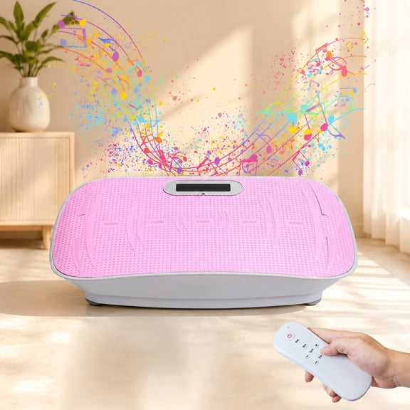 Pink Full Body Vibration Platform Machine, 10-Frequency Fitness Massage Shaker, ABS Shell, Silicone Pedals, Unisex Weight Loss Fat Burner